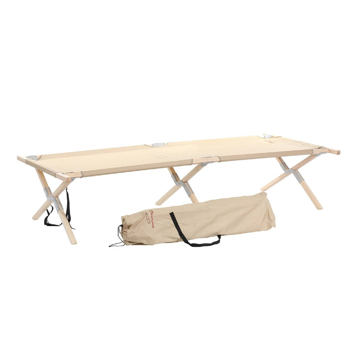 Tan Heavy Duty Wood Frame Portable Camping Cot W8028