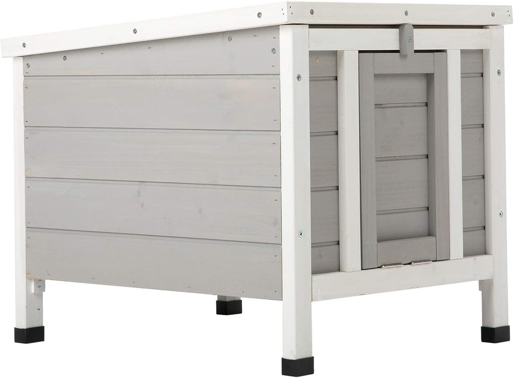 White Weatherproof Wooden Bunny Hutch Pet Cage V629099