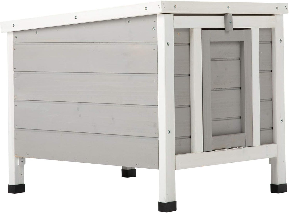 White Weatherproof Wooden Bunny Hutch Pet Cage V629099