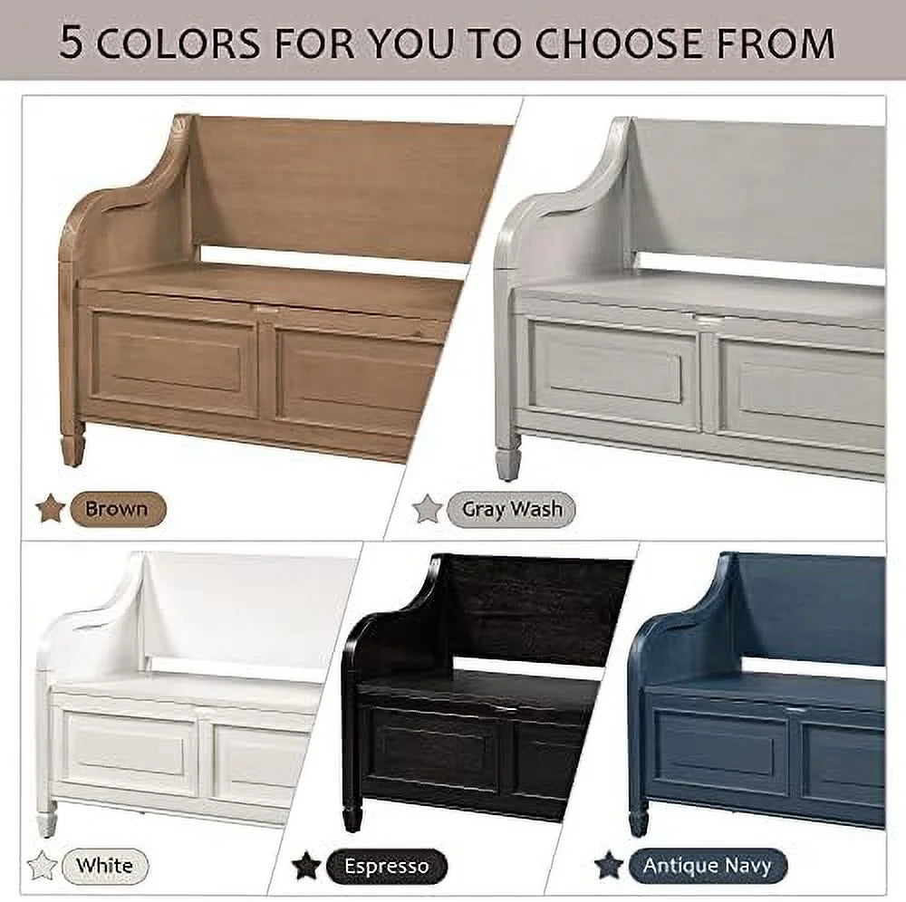 Brown Cushion Shoe Bench with 2 Doors Cabinet S266253
