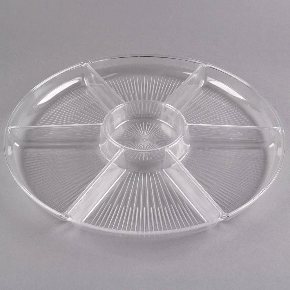 Clear Plastic 7-Compartment Tray - 12/Case F952