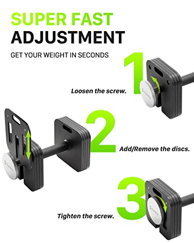 Adjustable Dumbbell Set, 50/80lb, 5lb Increments B982492