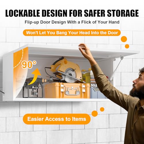 Metal Garage Storage Cabinet Wall Mount with Adjustable Shelf T684774