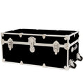 Large Leather Embossed Vinyl Trunk with Removable Wheels 32"x18"x14" (Black) R300152