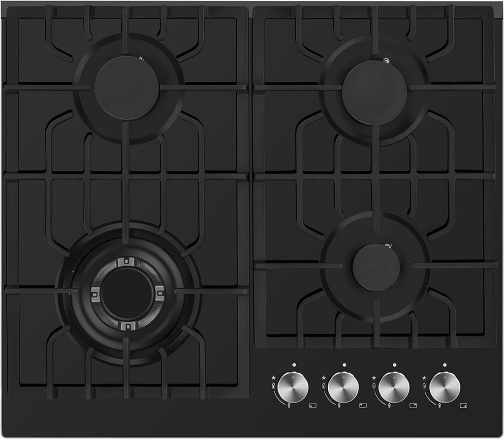 24 in Gas Cooktop 4 Sealed Burners Tempered Glass Black G38178