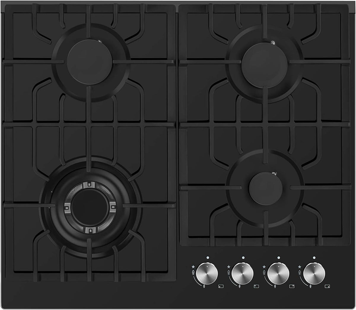 24 in Gas Cooktop 4 Sealed Burners Tempered Glass Black G38178