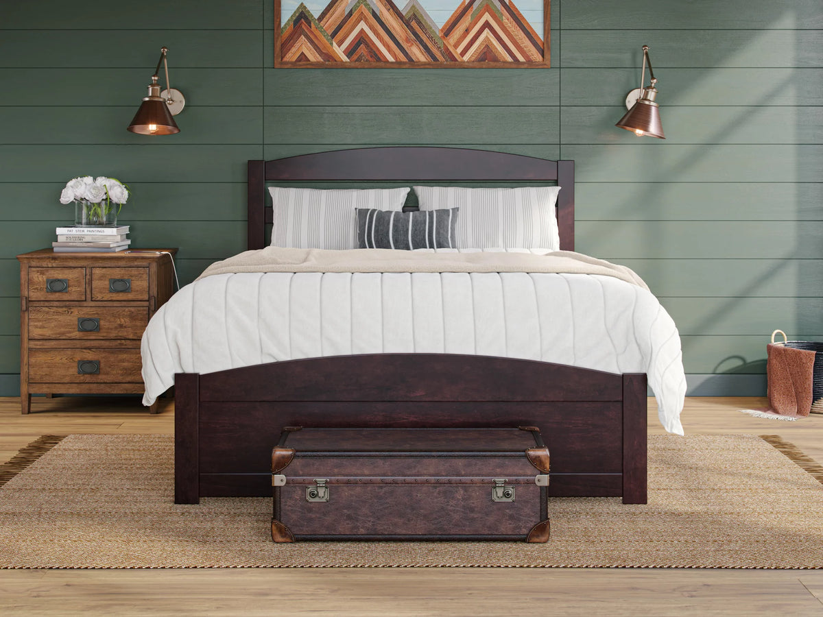 Queen Wood Platform Bed Frame with Headboard and Footboard O6704
