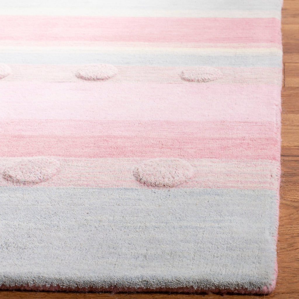 Light Blue / Pink Square Kids Rug G420