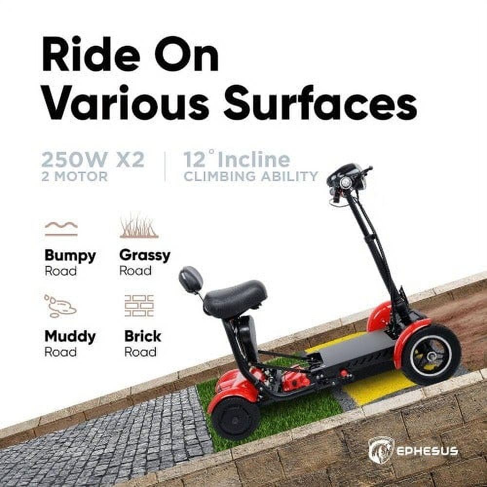 Folding Mobility Scooter 4-Wheel Long Range Blue M50733