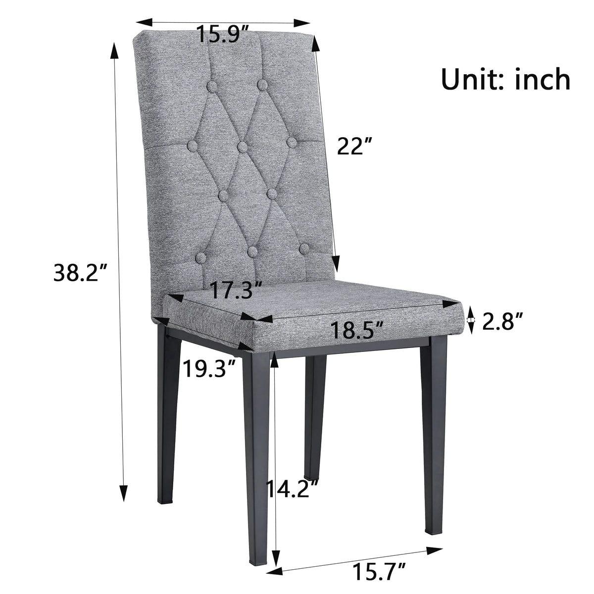 63" 6-Piece Dining Table with 4 Chairs & 1 Bench C3916