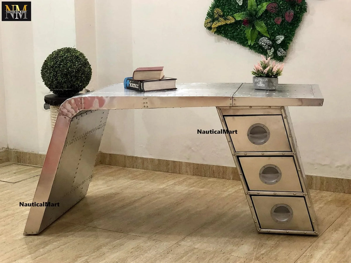 Aluminium Desk with Three Drawer 60 Inches O909