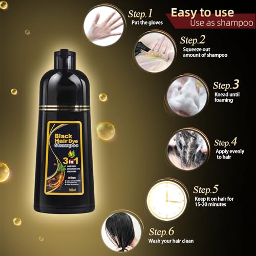 Dark Brown Hair Dye Shampoo 3 in 1 500ML I228