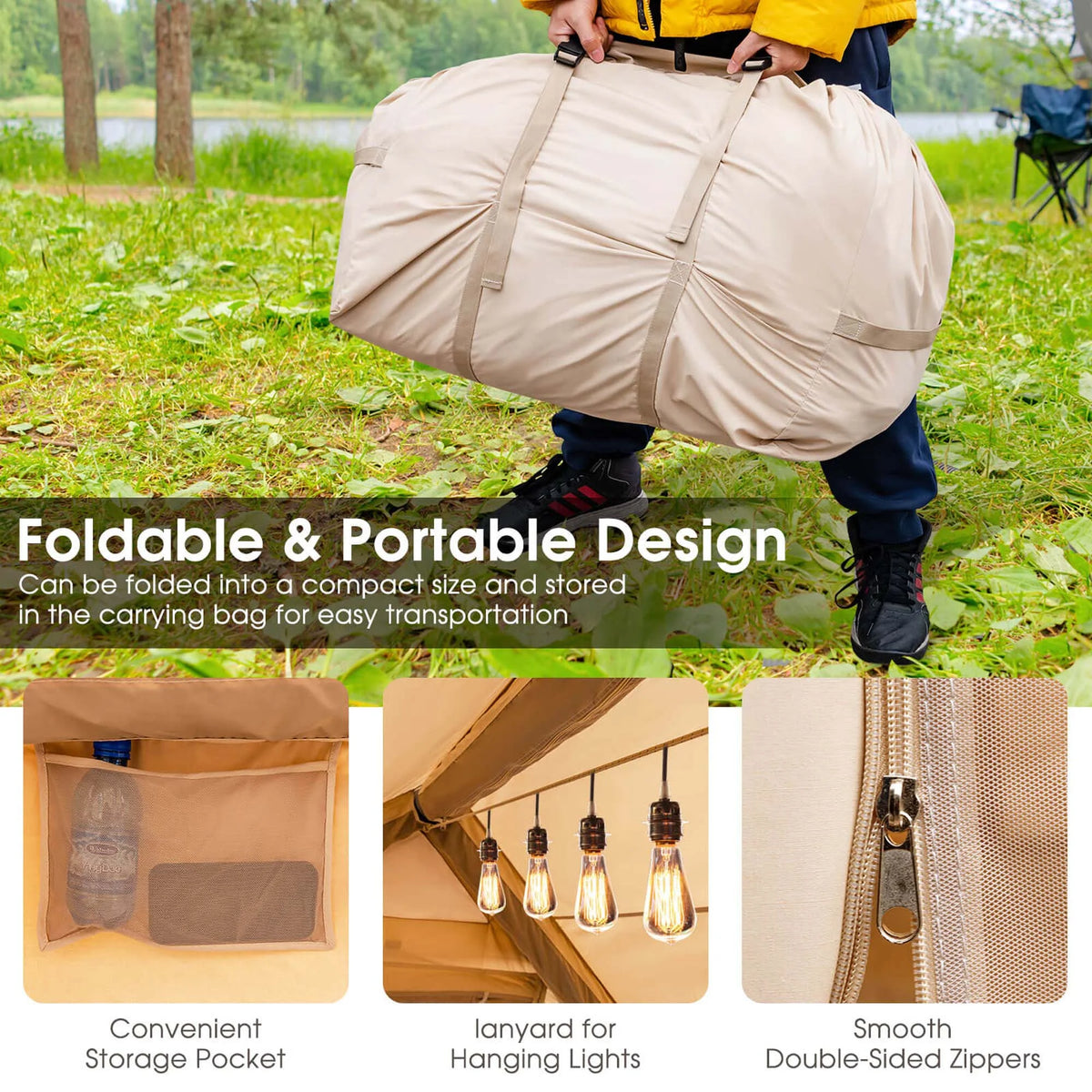 Inflatable Camping Tent 2-6 People Cotton K17992
