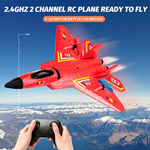 2.4Ghz 2 Channel Remote Control F22 RC Airplane C1635
