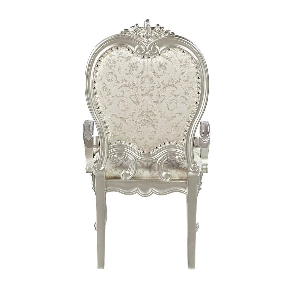 Champagne Nailhead Trim Arm Chair Set of 2 Q7713