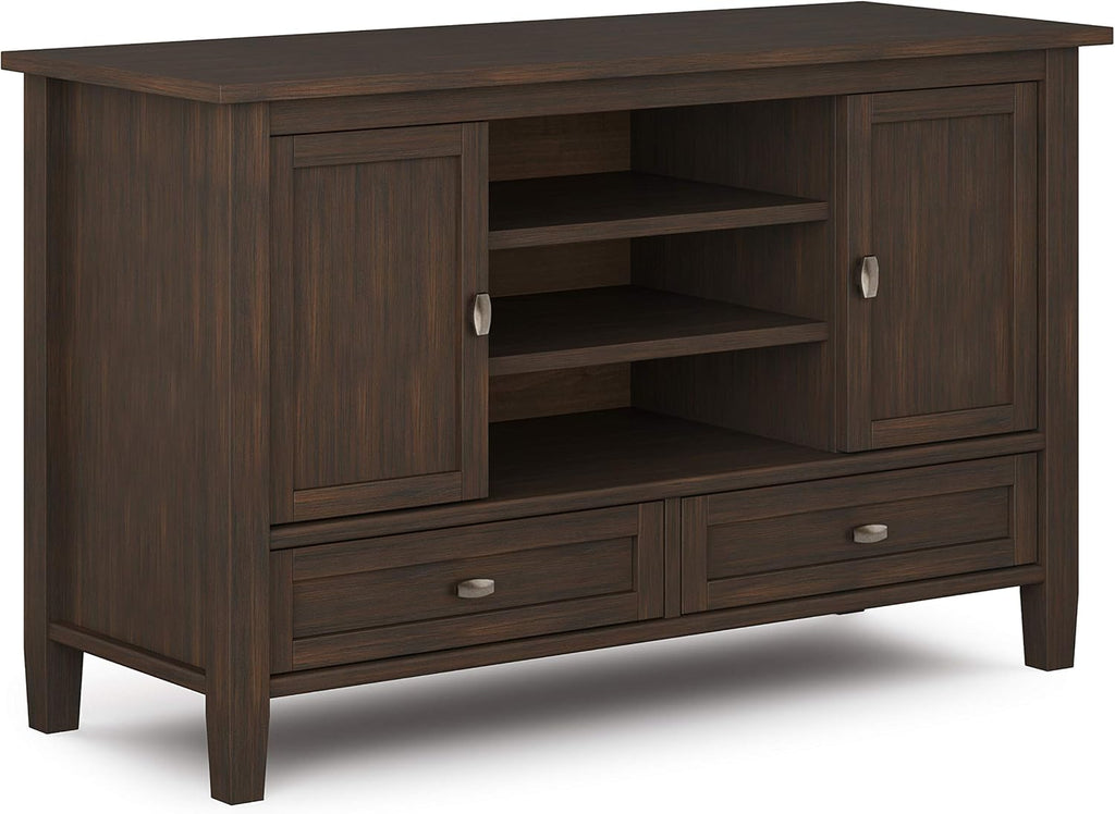 47 inch Wide Rustic Natural Aged Brown Solid Wood TV Media Stand S42619