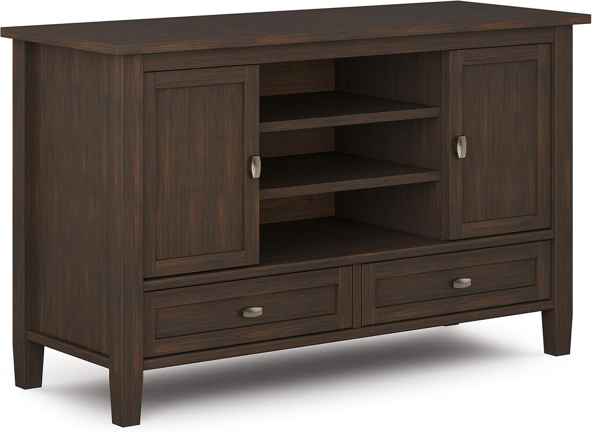47 inch Wide Rustic Natural Aged Brown Solid Wood TV Media Stand S42619
