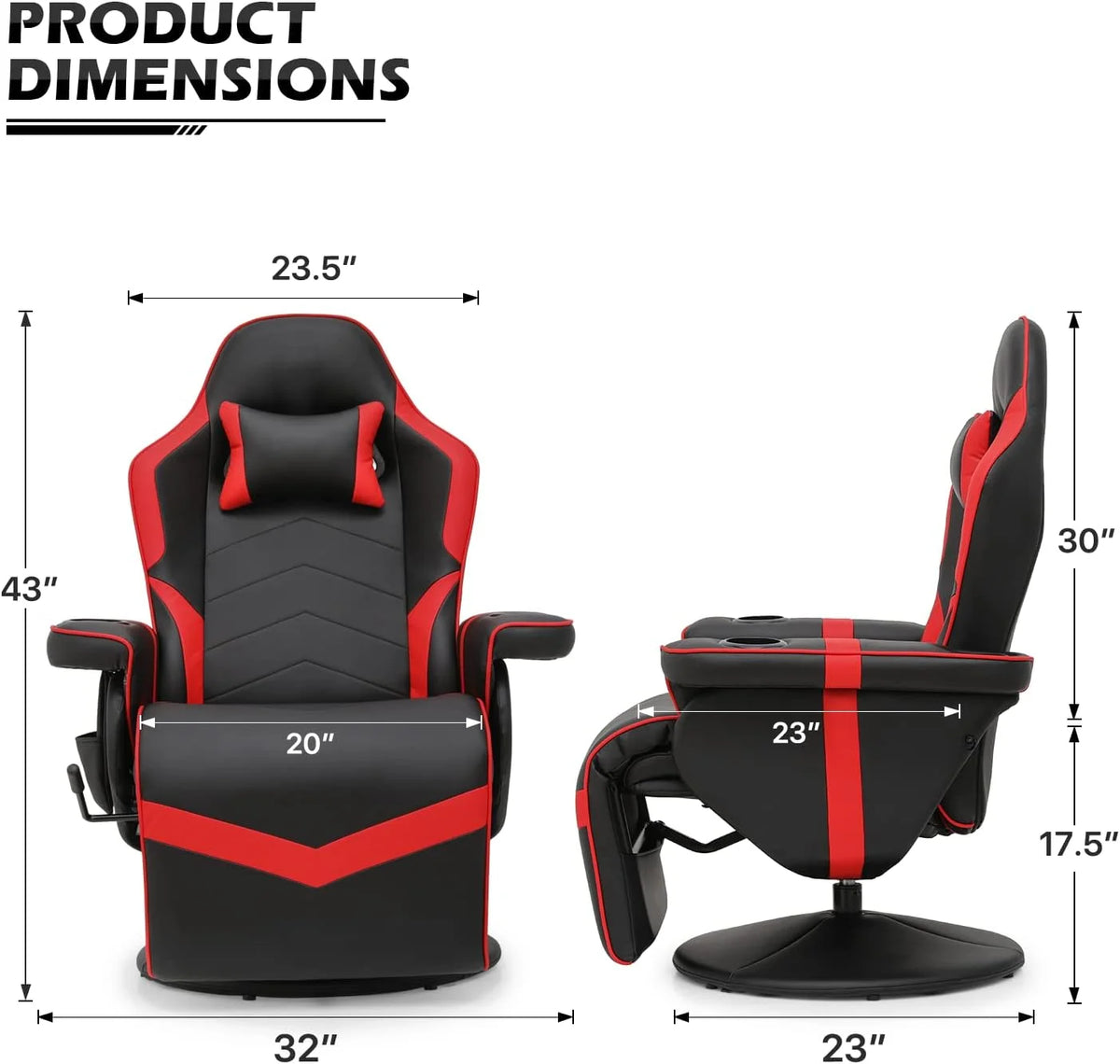 Red PU Leather Gaming Recliner Chair with Speakers G209