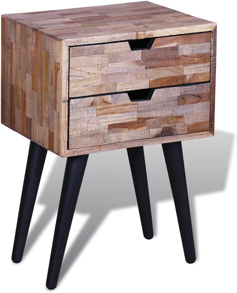 Side Cabinet with 2 Drawers Reclaimed Teak Wood F465883