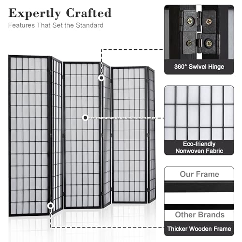 4 Panel Black Folding Room Divider C371197