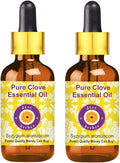 Pure Clove Essential Oil with Glass Dropper Steam Distilled 100ml X 2 E619