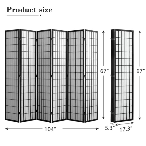 4 Panel Black Folding Room Divider C371197