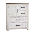 White & Brown 4 Drawer Chest with Contrasting Top Z4176