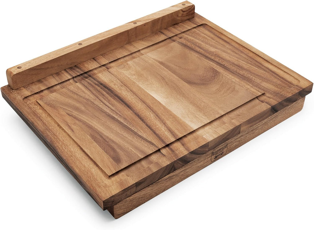 22 x 15 x 2.5 inches Acacia Wood Carving Board with Juice Channels O504075