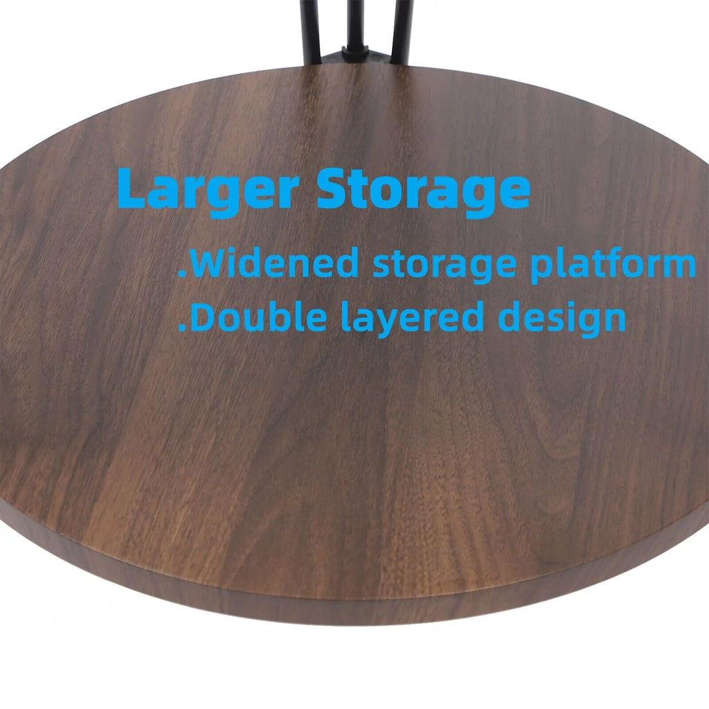 Round End Table with Storage Shelf Metal Leg O50369