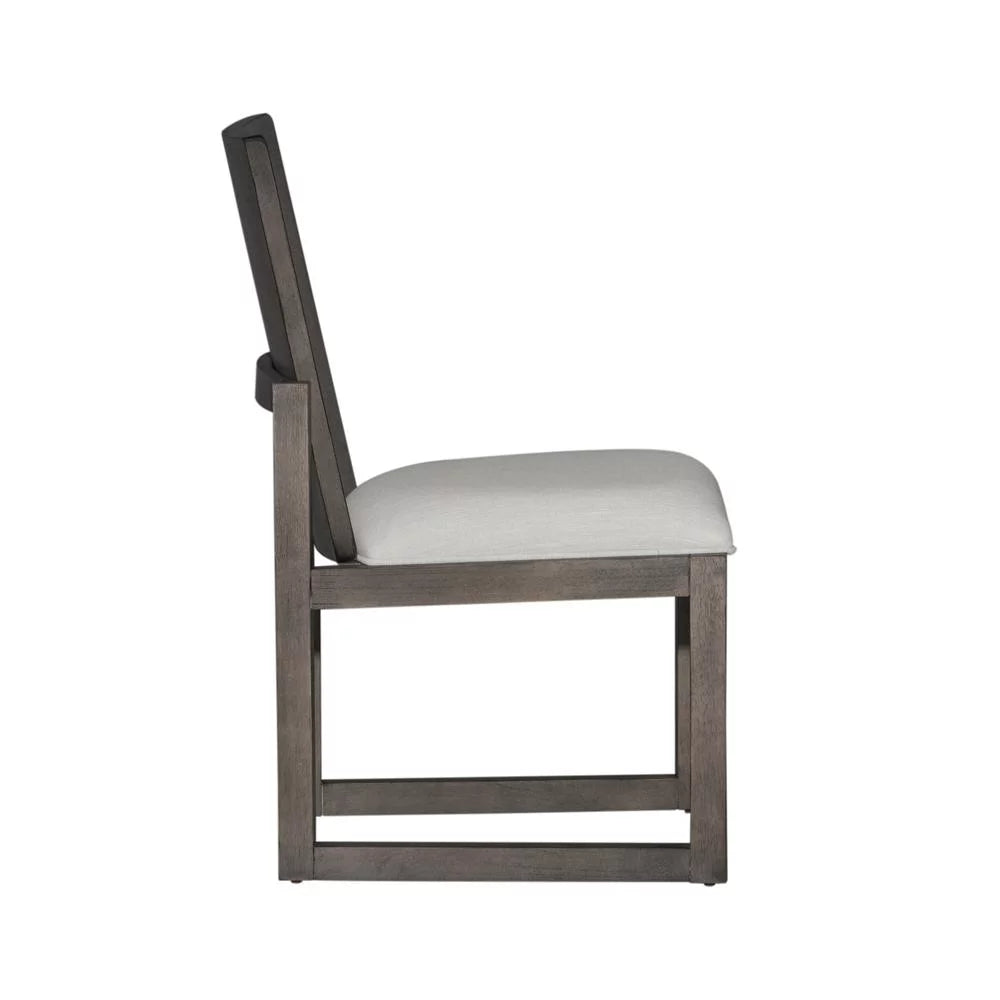 Panel Back Side Chair Set of 2 Grey N84094