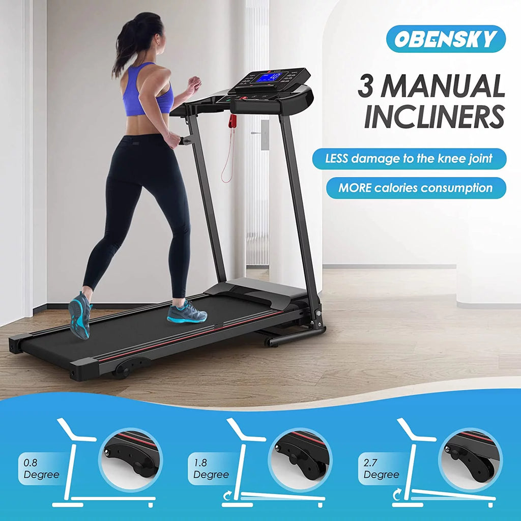 Folding Incline Treadmill with Smart LCD Display, 265lbs, 2.5HP Electric Treadmill H73502