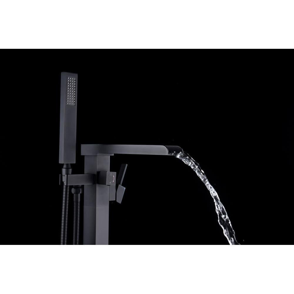 Matte Black Claw Foot Tub Faucet with Hand Shower Y93422