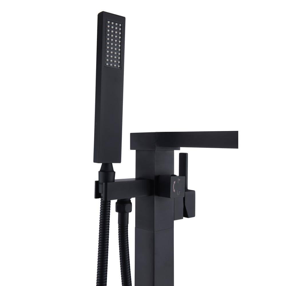 Matte Black Claw Foot Tub Faucet with Hand Shower Y93422