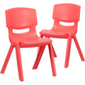 2 Pack Red Plastic Stackable School Chair L965