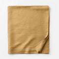 Solid Washed Mustard Linen Full Flat Sheet D9801