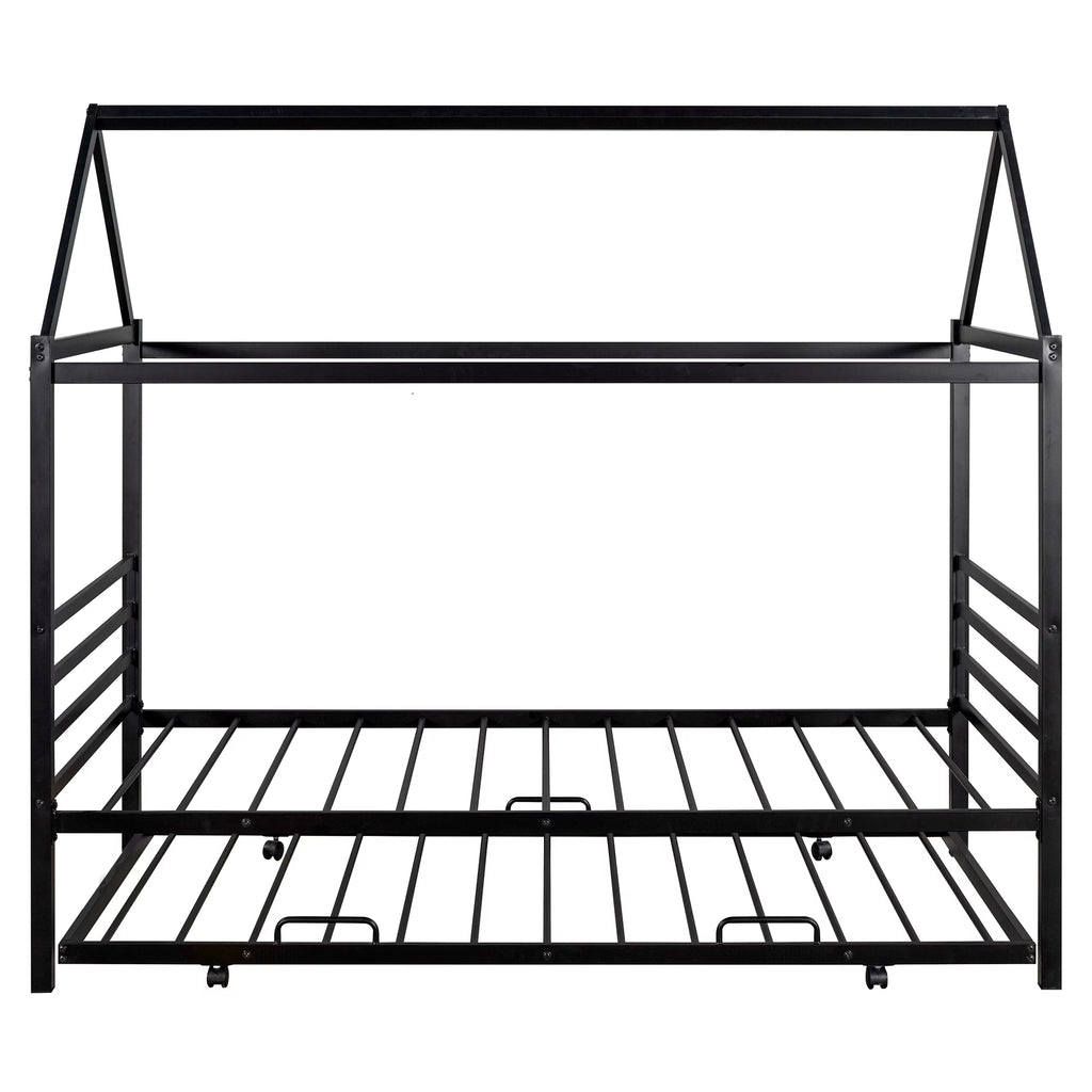 Twin Metal Platform Bed with Trundle C534003