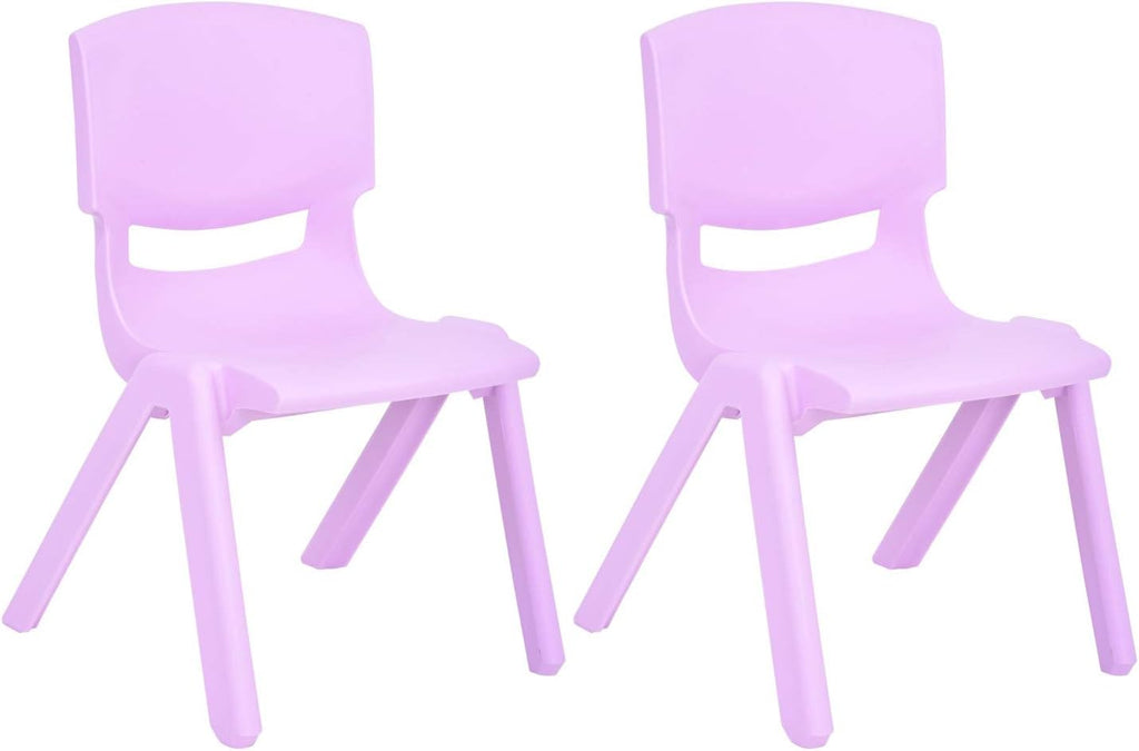 Yellow Stackable Plastic Kids Learning Chairs, 2-Pack D790