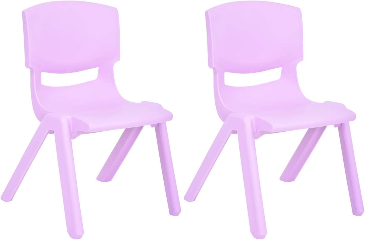 Yellow Stackable Plastic Kids Learning Chairs, 2-Pack D790