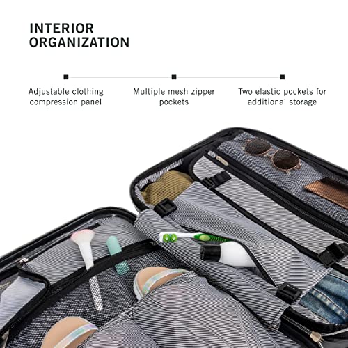 Black 20-Inch Hardside Expandable Spinner Luggage P63217