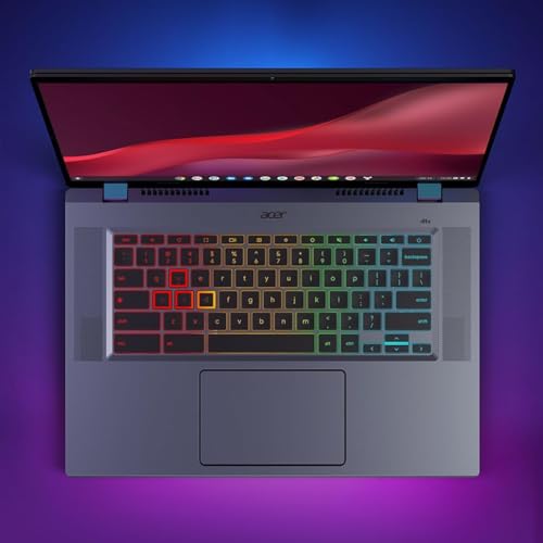 16'' QHD Chromebook with Intel Core i5-1240P, 8GB RAM, 256GB PCIe SSD, RGB Backlit, Titanium Gray R517