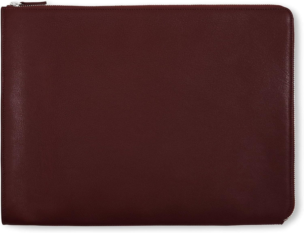 Cognac Zippered Document Holder with Interior Pocket L559