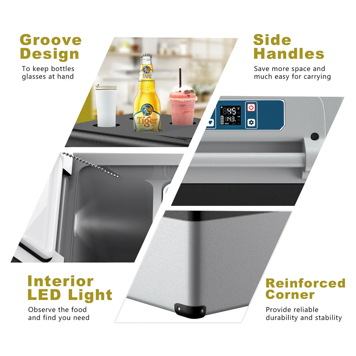 53 Quarts Portable Electric Car Cooler Refrigerator Freezer Compressor Camping A16492
