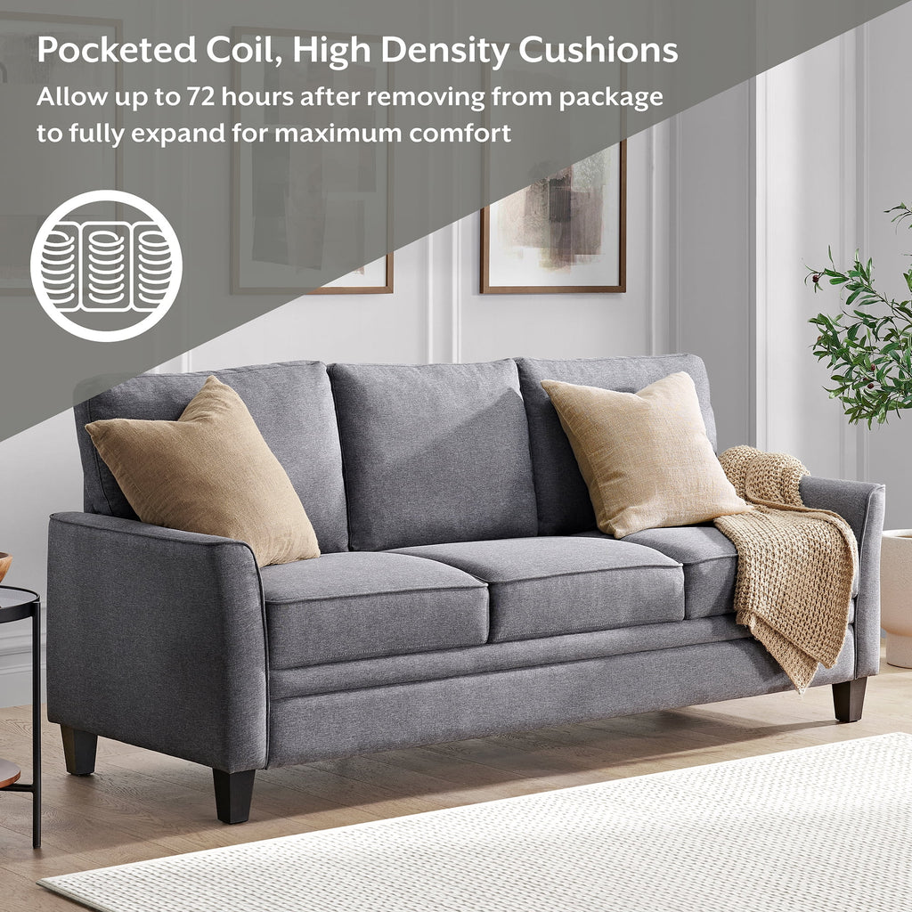 Black 3 Seat Sofa Q77847