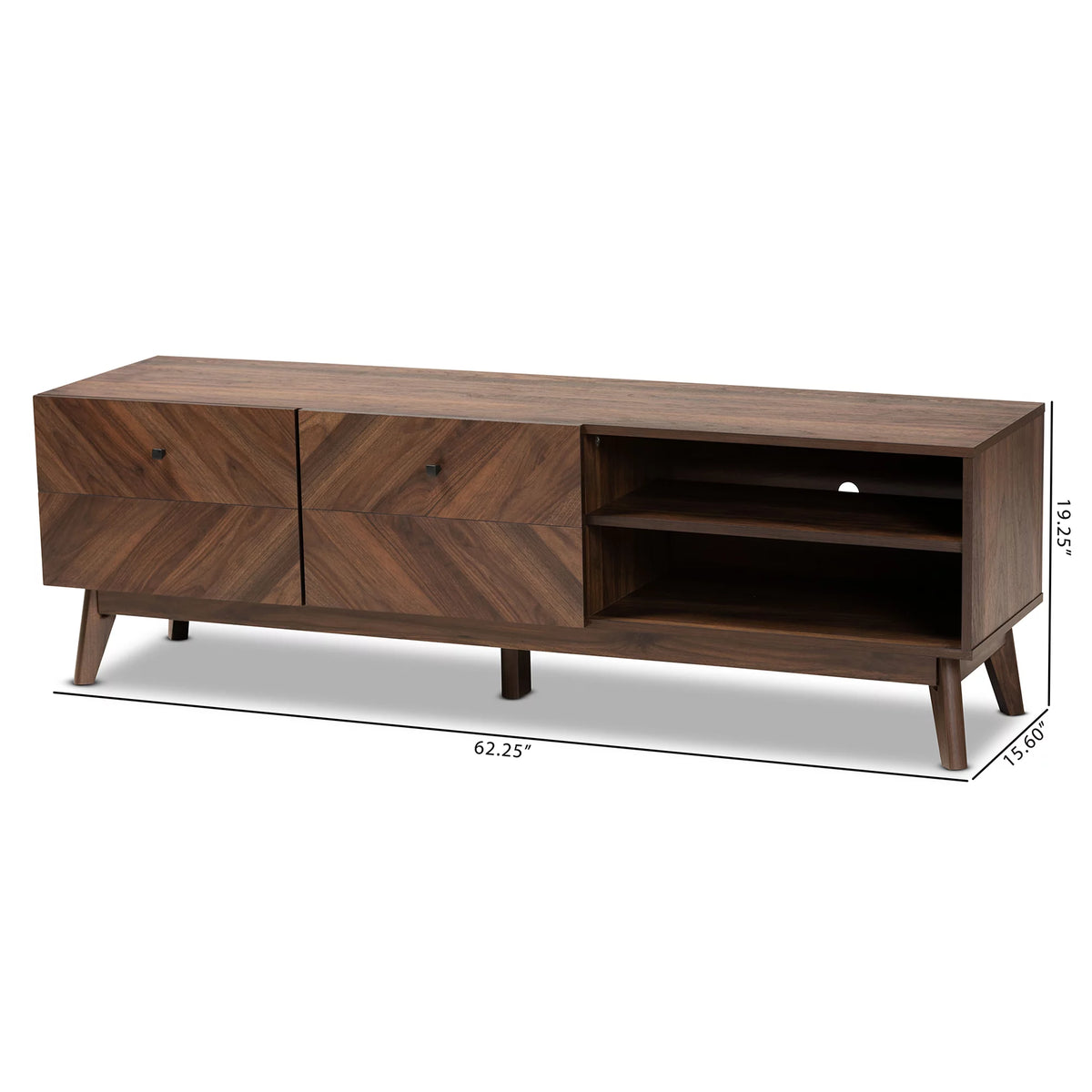Walnut Brown Wood TV Stand N413429