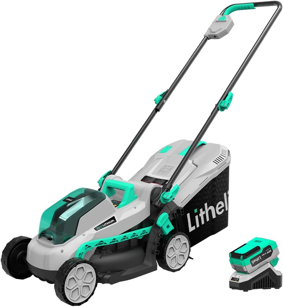Cordless 13 Inch Lawn Mower with Brushless Motor, 4.0Ah Battery & Charger H736