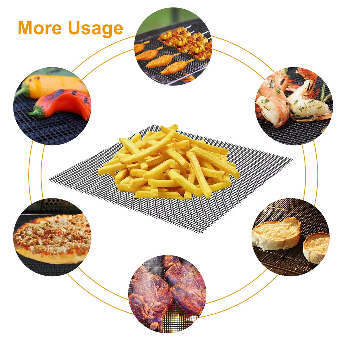 Portable Charcoal Grill with Non-Stick Grill Mat J86381