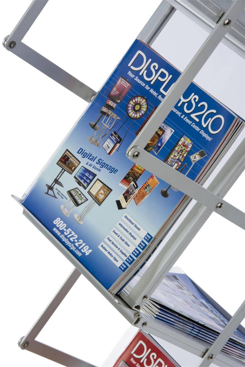 5 Pocket Catalog Rack with Carrying Case, Adjust to 44.5, 53, and 58.5 inch Tall S648