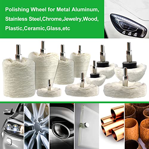 Flannelette Polishing Wheels Mixed Polish Head Kit with 1/4'' Shaft W4967
