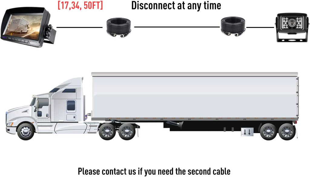 HD Wired Backup Camera System Kit with 7" LCD Monitor M464