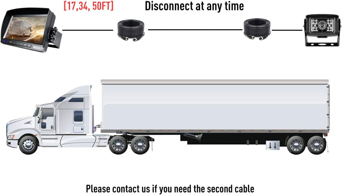 HD Wired Backup Camera System Kit with 7" LCD Monitor M464